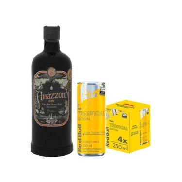 Imagem de Gin Amázzoni Rio Negro 750m + Bebida Energética - Red Bull Frutas Trop