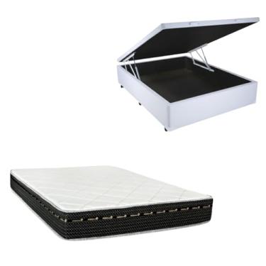 Imagem de Cama Box Baú Blindada com Colchão Eagle Molas Bonnel 22cm (CORINO BRANCO, Casal)