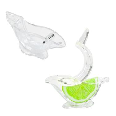 Imagem de Espremedor De Limão Manual Acrílico Laranja Gourmet Transparente