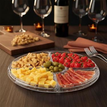 Imagem de Petisqueira Vidro Monaco, Petisqueira de Vidro 2 Em 1 para Petiscos e 