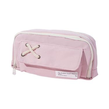 Imagem de Estojo de lápis fofo em tela rosa com design simples e elegante