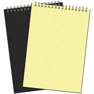Imagem de Engrowtic Pacote com 2 blocos de notas espirais de papel milimetrado A5, bloco de notas com fio, bloco de notas, bloco de notas, bloco de notas, papel quadriculado, 140 páginas para escrever, esboçar