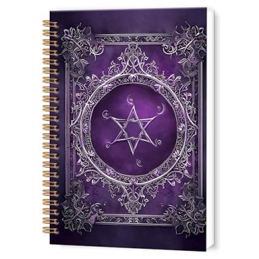 Imagem de TWRVI Caderno espiral de tarô Celestial Academy, Dark Academia Witchy Tarot Card College Ruled Caderno para material de escritório escolar, cadernos de diário de bruxaria mística, 14 x 21 cm, 164