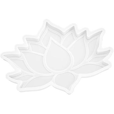 Imagem de Molde para porta-copos de flor de lótus branco, porta-copos de flor de lótus, molde de resina epóxi de cristal, moldes de epóxi, molde de silicone, decoração de artesanato, joias, moldes de fundição