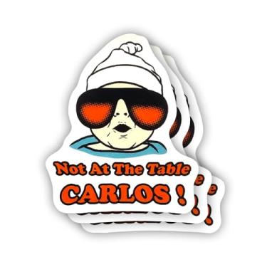 Imagem de (3 peças) Adesivo Not at The Table Carlos com frases motivacionais sarcásticas com citação humorística decalque de vinil para Kindle, laptop, garrafa de água, capacete rígido de telefone, adesivo de