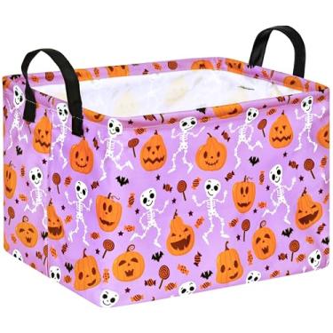 Imagem de Cesto de armazenamento de fantasma de Halloween, caixa de brinquedos vazia, cestas fofas de abóbora para crianças, cesto organizador de cesto de água para casa/dormitório/cozinha/animal de estimação