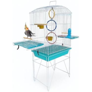 Imagem de Gaiola para Trinca Ferro com Acessórios, Ideal para Pássaros Calopsita e Agapornis(VERDE)