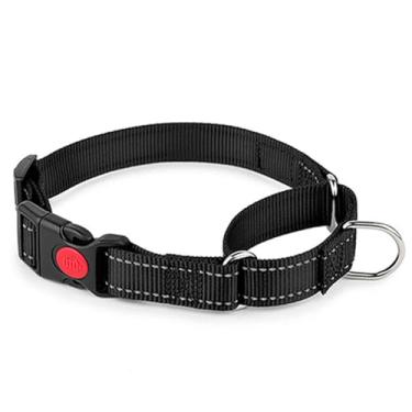 Imagem de Coleira gargantilha para cães grandes, coleira de martingale refletiva para cães com fivela, sem puxão, à prova de fuga, resistente para cães pequenos, médios e grandes, preta G