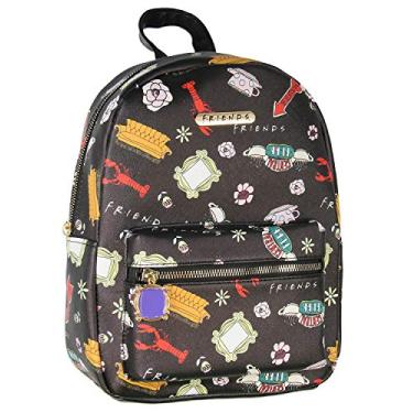 Imagem de Mini mochila de couro Saffiano sintético com estampa de jogo de TV da Friends