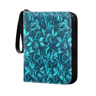 Imagem de Wassud Fichário de 4 bolsos, folhas azuis azul-petróleo, comporta 400 cartões padrão, álbum TCG CCG MTG, presentes para colecionadores, meninos e meninas
