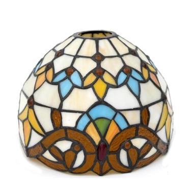 Imagem de Cúpula barroca de 8 polegadas (20 cm) para substituição, estilo Tiffany, em vitral, para abajures de mesa, pendentes, arandelas e plafons.