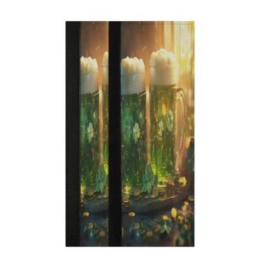 Imagem de Burbuja Conjunto de 2 capas de maçanetas de geladeira de cerveja St. Patrick, laváveis, forno, micro-ondas, antiderrapante, 35,5 x 14 cm