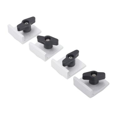 Imagem de KUIDAMOS Kit Universal de Bloco de Parada de Trilha Em Liga de Alumínio para Carpintaria Com Fixação Bidirecional, Conjunto de 4 para Lixar e Fresar, Aplicável para de Mesa de Trabalho T Trail