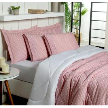 Imagem de Kit Edredom 180 Fios Poá Solteiro - 02 pç Percal 180 Fios - MAYRA ENXO