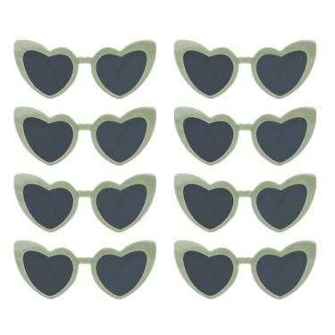 Imagem de Semato Óculos de sol em forma de coração, 8 pares de óculos de sol de despedida de solteira presentes para mulheres e meninas, Verde, Standard