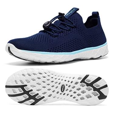 Imagem de KOLILI Sapatos aquáticos femininos elegantes, tênis para caminhada com suporte de arco, melhor para esportes aquáticos, viagens e caminhadas, Azul-marinho/Aqua, 8.5