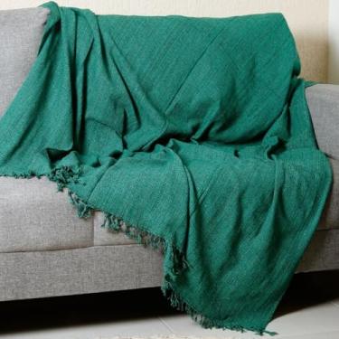 Imagem de Manta Sofá King Grande Grossa Decoração Sala(Verde Mesclado)