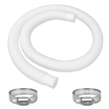 Imagem de Bagentry Mangueira de vácuo de piscina de 3,2 cm com 2 braçadeiras de metal, mangueiras de piscina de 1,5 m para piscinas acima do solo, substituição de filtro, limpador de natação, tubos de bomba de