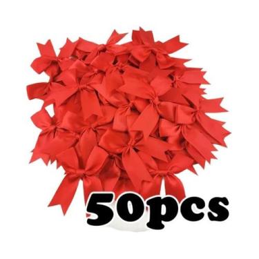 Imagem de Laços De Fita De Cetim Rosa Fresco De 1 Polegada 50pcs Poliéster Decor