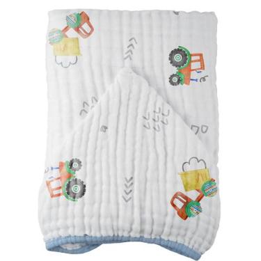 Imagem de Toalhão Soft Mais Com 3 Camadas de Fraldas Estampada Com Capuz De Cent