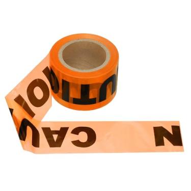 Imagem de YOKIVE Fita de advertência de 100 m x 7,6 cm, rolo de marcação de piso PE de alta visibilidade, fita de aviso para sinalizar construção ao ar livre, laranja (atenção)