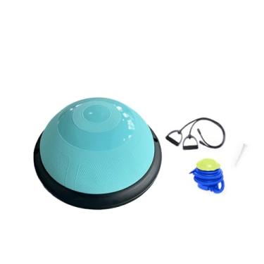 Imagem de Qraatosi Bola de Equilíbrio Meia Bola de Treino Pilates com Almofada de 45 Cm E Faixa de Resistência para Exercícios, Azul