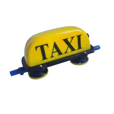 Imagem de FUNGNLY Luz amarela de placa de táxi com duas ventosas manuais de bomba de vácuo, luzes seladas e à prova d'água, luz branca de alto brilho para teto de carro