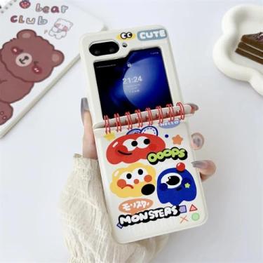 Imagem de Capa de celular estilosa para Samsung Galaxy Z Flip 6/5/4/3, Motorola Razr 60 50 Ultra, Razr 40 Ultra, Monster Notebook e Galaxy Z Flip 5.