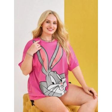 Imagem de Camiseta Pernalonga Estampada Personagem Desenho Animado Looney Tunes 