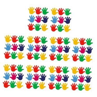 Imagem de KiBcsLic 90 Adesivos Coloridos com Impressão de Mãos, Adesivos Impermeáveis ​​com Formato de Impressão de Mãos para Envelopes e Jardim de Infância