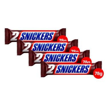 Imagem de Kit 4 Chocolate Snickers Original 78g