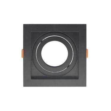 Imagem de Spot Recuado De Embutir Quadrado Móvel Par 20 Preto Taschibra