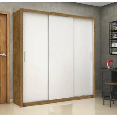 Imagem de Guarda Roupa Clarice 3 Pts Cinamomo/Branco - Carioca Móveis