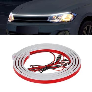 Imagem de Fita de luzes de LED para carro, 12 V, 12 V, comece a digitalizar luzes de circulação diurna para capô, encaixe de montagem oculto, ajuste universal para a maioria dos carros (branco)