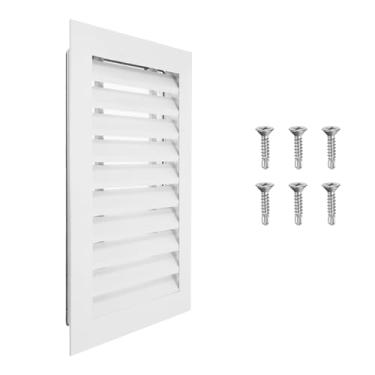 Imagem de PATIKIL Ventilação de empena de 45 x 30 cm, 1 peça de ventilação de galpão de parede de liga de alumínio grade de ar quadrada com filtro inoxidável para teto de garagem no sótão da casa, tamanho da