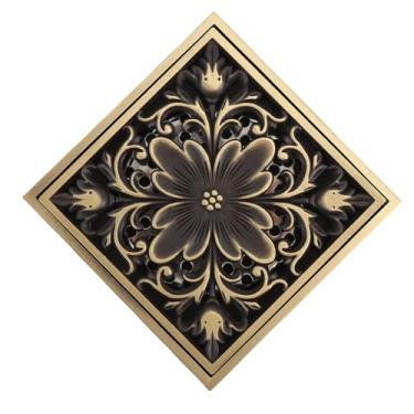 Imagem de KUIDAMOS Dreno de Piso Quadrado Estilo Antigo de Latão Filtro de Drenagem de água Fria Forte para Banheiro Cozinha Garagem 1 X Dreno de Piso Estilo Antigo de Latão, Adequado para Azulejos de