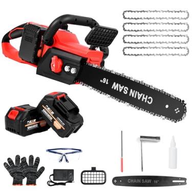 Imagem de Trailabo Moto Serra Elétrica Portátil de 12 Pol, Kit de Ferramentas Elétricas Incluindo Três Lâminas de Motosserra, Óculos de Proteção e Luvas, Ferramentas de Poda para Jardinagem