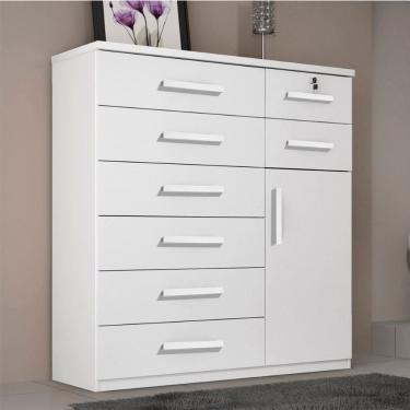 Imagem de Comoda Vitoria 1 Porta e 8 Gavetas Plus com Escala De Brilho em Fosco Benetil