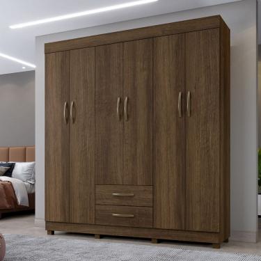 Imagem de Roupeiro Copacabana Imbuia Com 6 Portas S/espelho Benetil Moveis