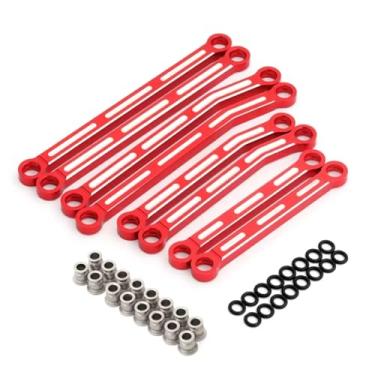 Imagem de MYHWDRNU Peças de carro RC compatíveis com Trxs para TRX4M para Bronco for Defender 1/18 RC Crawler Car Upgrade Parts Alloy Metal Linkage Tie Link Rod Kit (Vermelho)