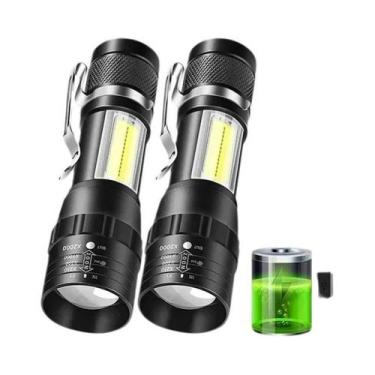 Imagem de Lanterna Mini LED Recarregável Com Zoom 3 Modos COB+XPE Bateria Embuti