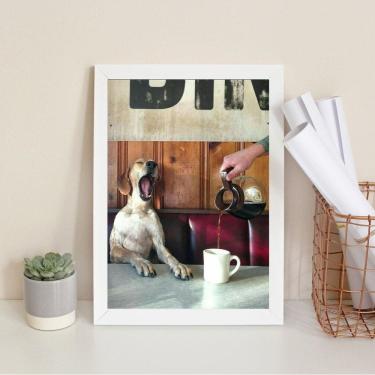 Imagem de Quadro Café Cachorrinho Cafeteria 24X18Cm - Com Vidro