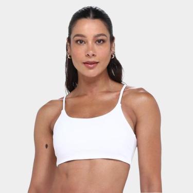 Imagem de Top Adidas Essentials Suporte Leve Feminino, Branco, GG