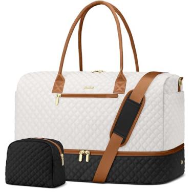 Imagem de Bolsas femininas de viagem para fim de semana – Bolsa esportiva com compartimento para sapatos, bolsa noturna com bolsa de higiene com bolso molhado para academia, bolsas hospitalares para trabalho de