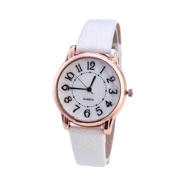 Imagem de Relógio Digital De Pulso Com Pulseira De Couro Fosco Para Mulheres, Re