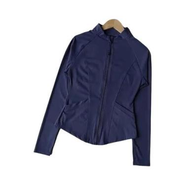 Imagem de Jaqueta Esportiva Feminina Slim Fit De Secagem Rápida Com Gola Alta E 