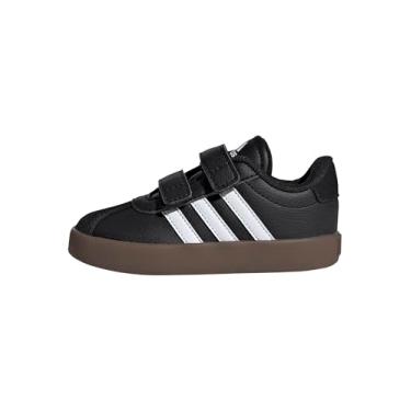 Imagem de adidas Tênis unissex para bebês Vl Court 3.0, Preto/branco/preto, 19