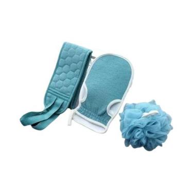 Imagem de Conjunto De Banho Exfoliante Ecológico Com 3 Peças, Luva Macia De Lufa