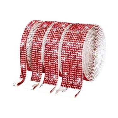 Imagem de Fita Adesiva De Strass Com Cristais E Diamantes, 1 Jarda, Para Artesan