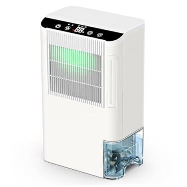 Imagem de Desumidificadores para casa, pequeno desumidificador de 2000 metros quadrados com mangueira de drenagem de 1 m, tanque de 2,5 L, modo temporizador de suspensão, desumidificador portátil para porão